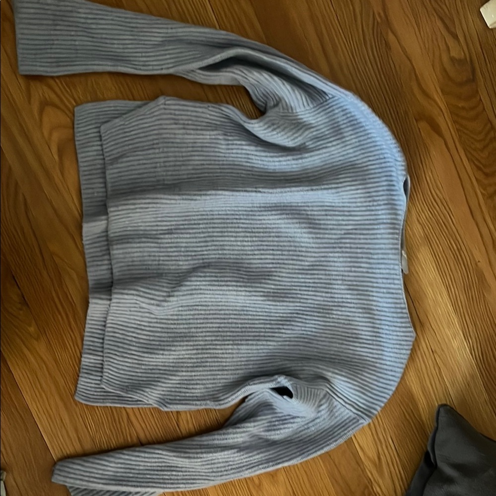 Everlane Women's Light Blue Ribbed Sweater